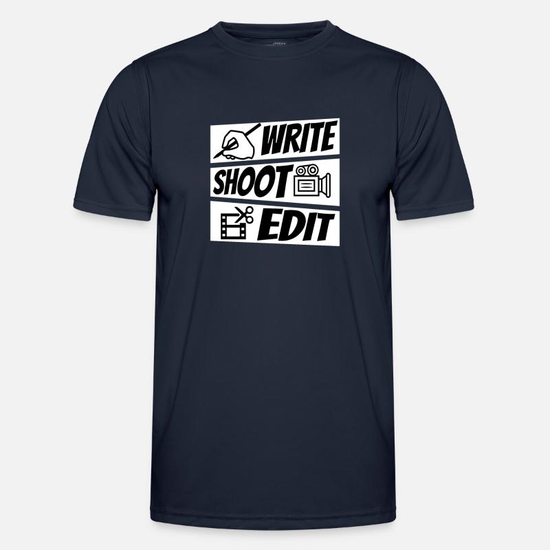 Write Shoot Edit Repeat - Männer Funktions-T-Shirt - Navy