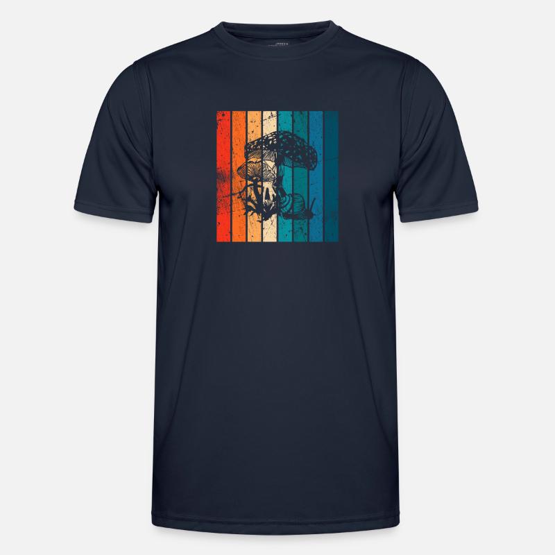 Mushroom Mushrooms Boletus Toadstool Retro Gift - Men's Functional T-Shirt - navy