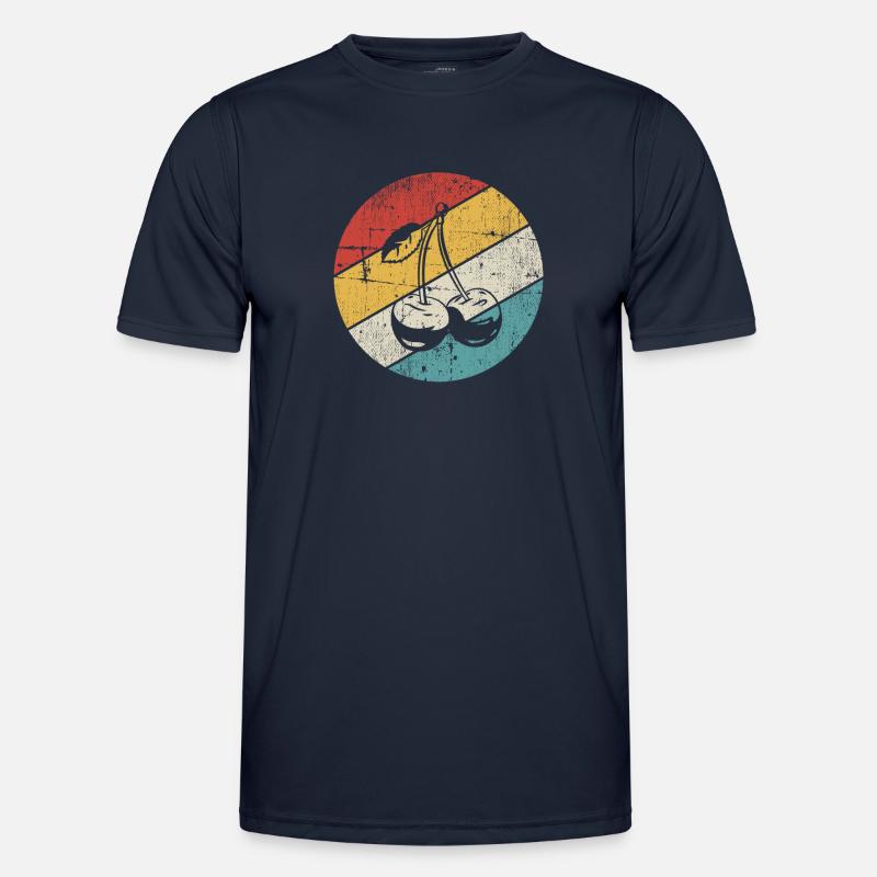 Cherry Retro Fruit Fruit Round - Men's Functional T-Shirt - navy