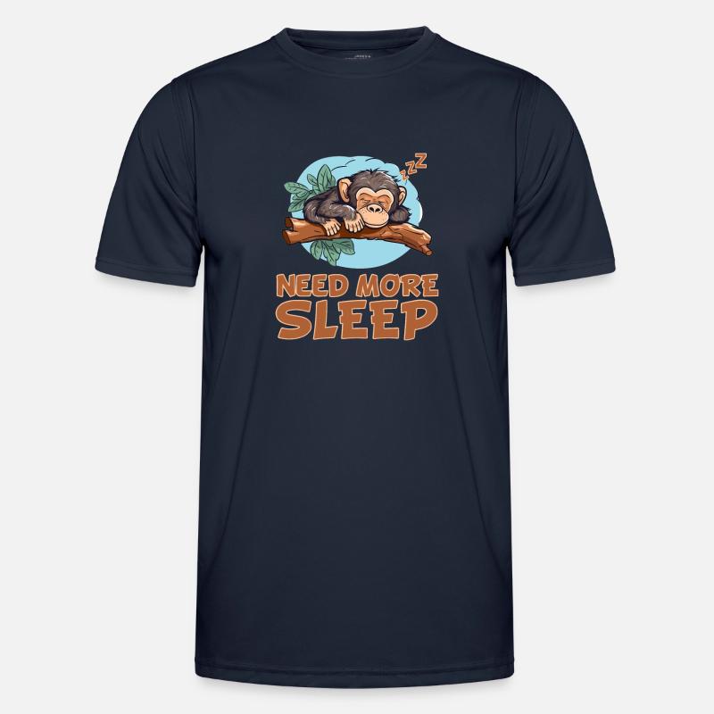 Sleeping chimpanzees - hugging the - Men's Functional T-Shirt - navy