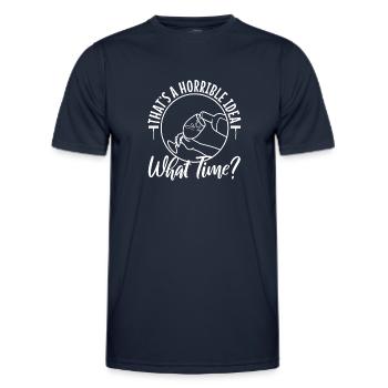 C’est une idée horrible de l’heure - T-shirt sport Homme - bleu marine - Devant - AI Model Male 178 dark (178cm)