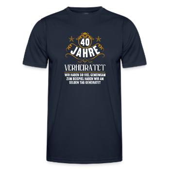 Wir haben viel gemeinsam 40.Hochzeitstag - Männer Funktions-T-Shirt - Navy - Vorne - AI Model Male 178 dark (178cm)
