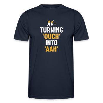 From Pain To Relief – Soothing Therapy Art - Men's Functional T-Shirt - navy - Front - AI Model Male 178 dark (178cm)