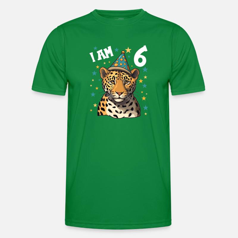 Ich bin 6 Jahre alt Leoparde Leopard 6. Geburtstag Männer Funktions-T-Shirt