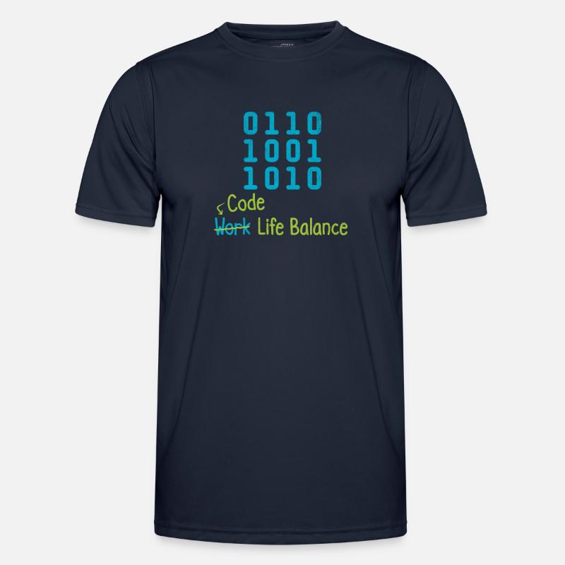 Code Work Life Balance – Programmierer Und - Männer Funktions-T-Shirt - Navy