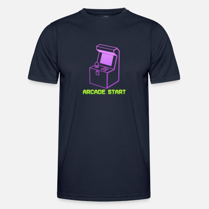 Arcade Start Computerfreak Männer Funktions-T-Shirt