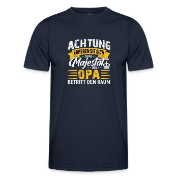 Majesty Grandpa Birthday Grandfather - Men's Functional T-Shirt - navy - Front - AI Model Male 178 dark (178cm)