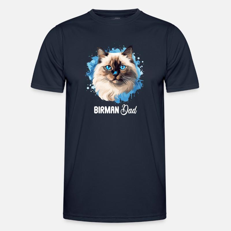Birman Cat Birma Katze - Männer Funktions-T-Shirt - Navy