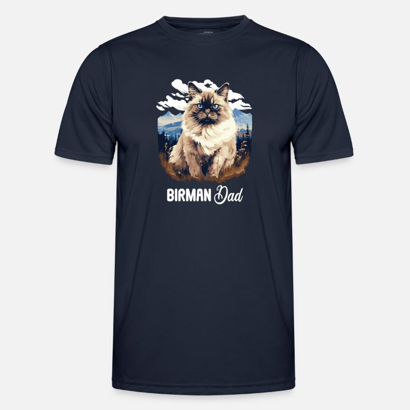 Birman Cat Birma Katze - Männer Funktions-T-Shirt - Navy