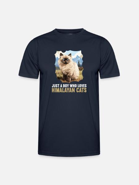 Himalaya kat Colourpoint Katze - Funktionsshirt til herrer - marineblå