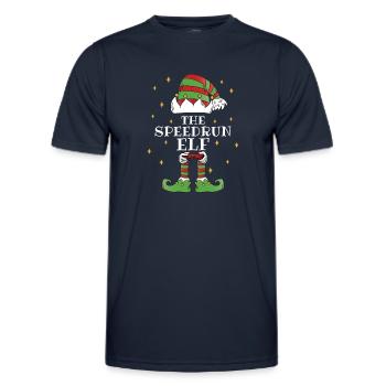 The Speedrun-Elf – Fast-paced through the season - Men's Functional T-Shirt - navy - Front - AI Model Male 178 dark (178cm)