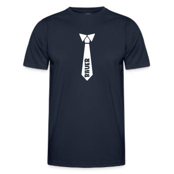 Classic Black and White Necktie Style for Everyday - Men's Functional T-Shirt - navy - Front - AI Model Male 178 dark (178cm)