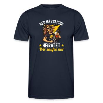 der Hässliche heiratet JGA Junggesellenabschied - Männer Funktions-T-Shirt - Navy - Vorne - AI Model Male 178 dark (178cm)