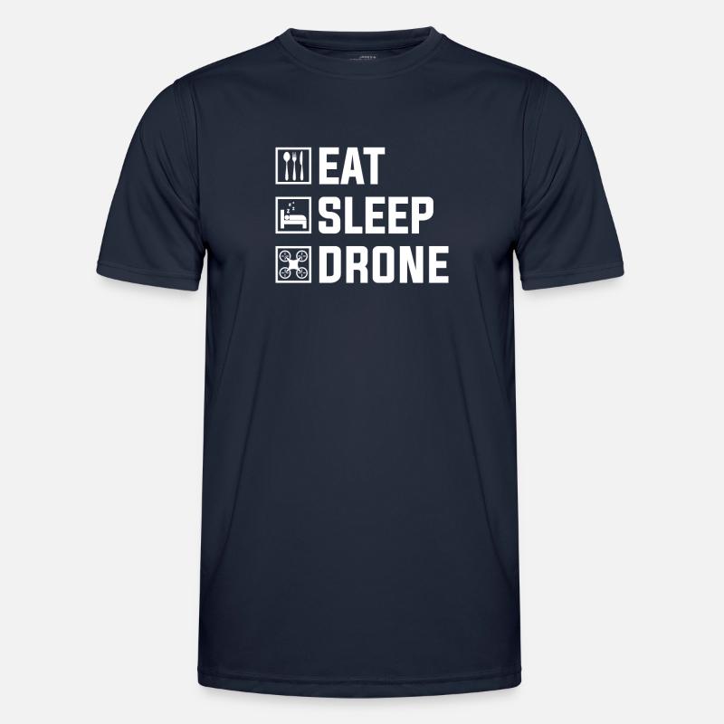 Eat Drone Repeat - Männer Funktions-T-Shirt - Navy
