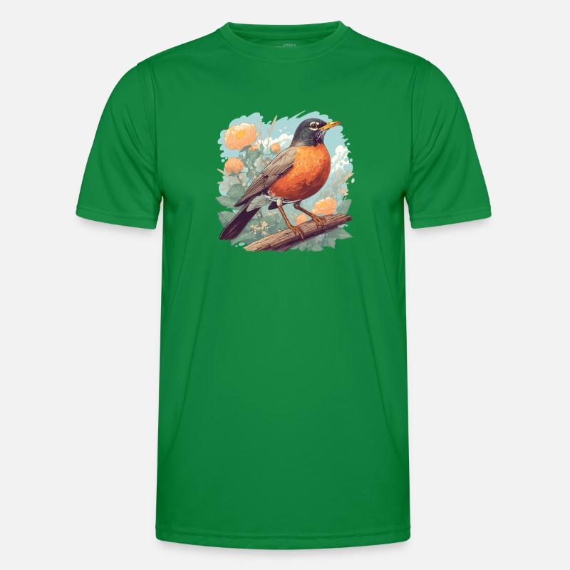 Robin Rotkehlchen Männer Funktions-T-Shirt