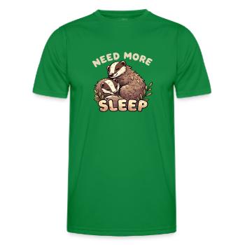Besoin de plus de sommeil, drôle de blaireau, - T-shirt sport Homme - vert - Devant - AI Model Male 178 dark (178cm)