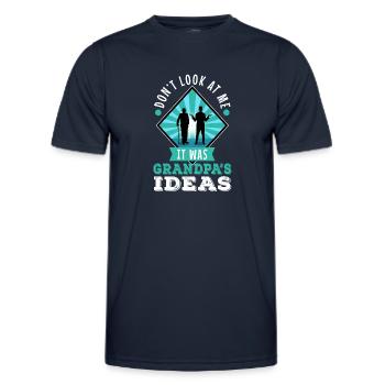 It was grandpas idea - Men's Functional T-Shirt - navy - Front - AI Model Male 178 dark (178cm)