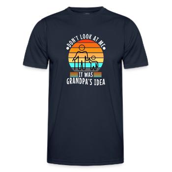 It was grandpas idea - Men's Functional T-Shirt - navy - Front - AI Model Male 178 dark (178cm)