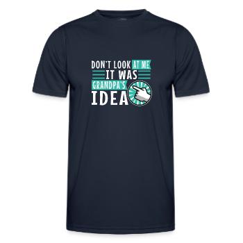 It was grandpas idea - Men's Functional T-Shirt - navy - Front - AI Model Male 178 dark (178cm)