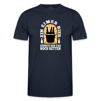 Ein Eimer Bier könnte den Tag noch retten - Männer Funktions-T-Shirt - Navy - Vorne - AI Model Male 178 dark (178cm)