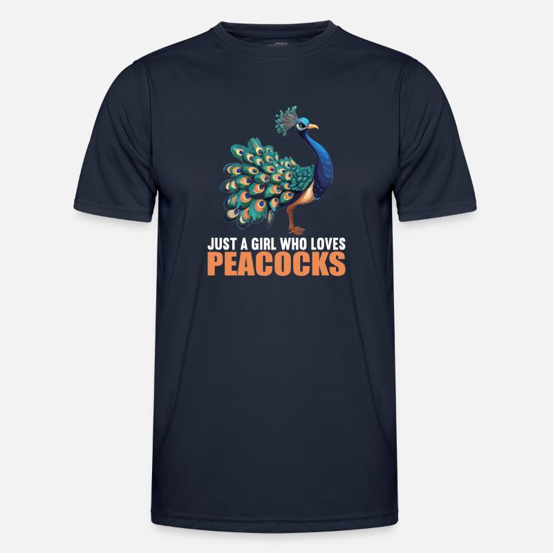 Påfugle Påfugl - Funktionsshirt til herrer - marineblå