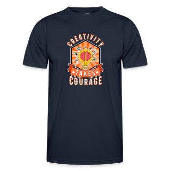 Creativity Takes Courage - Men's Functional T-Shirt - navy - Front - AI Model Male 178 dark (178cm)