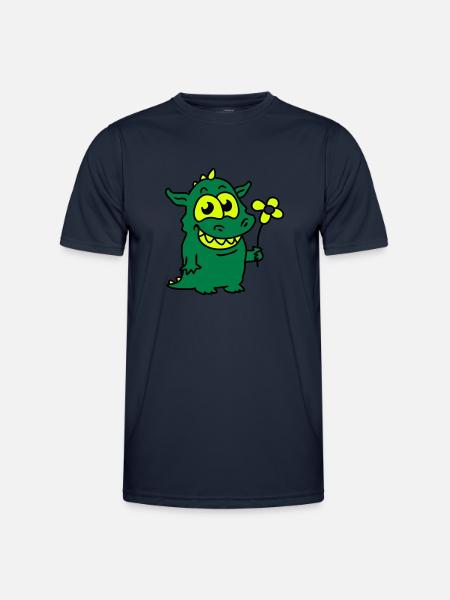 Dragon with Flower - Men's Functional T-Shirt - navy