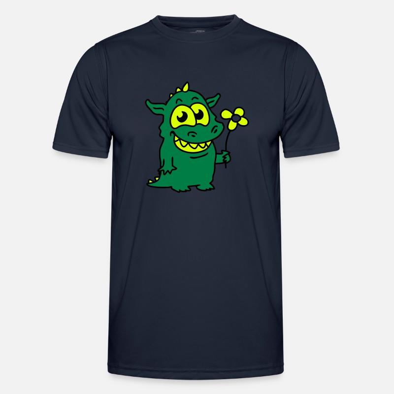 Drache mit Blume Männer Funktions-T-Shirt