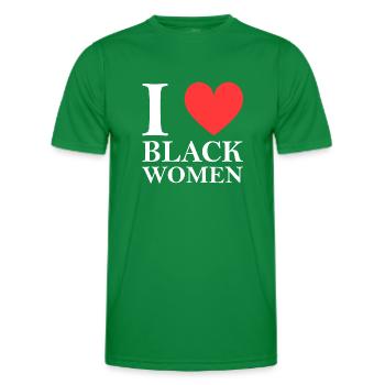 J'aime les femmes noires - T-shirt sport Homme - vert - Devant - AI Model Male 178 dark (178cm)