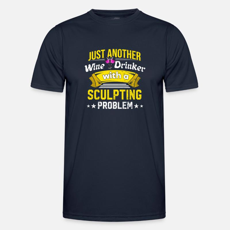 Weintrinker mit Bildhauerungsproblem Weinliebhaber - Männer Funktions-T-Shirt - Navy