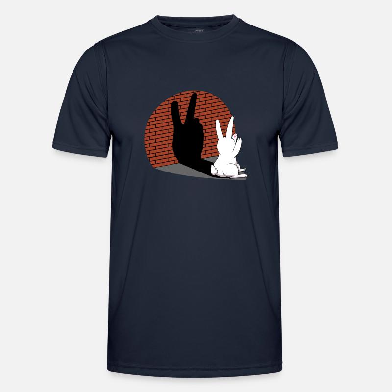 Rabbit Shadow Figure Shadow Image Shadow Play - Men's Functional T-Shirt - navy