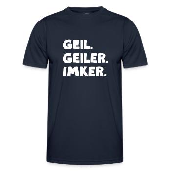 Geil. Geiler. Imker - Männer Funktions-T-Shirt - Navy - Vorne - AI Model Male 178 dark (178cm)