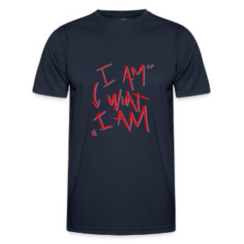 i am what i am - Men's Functional T-Shirt - navy - Front - AI Model Male 178 dark (178cm)