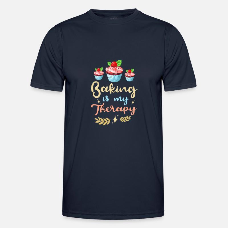 Baking is my therapy - Men's Functional T-Shirt - navy