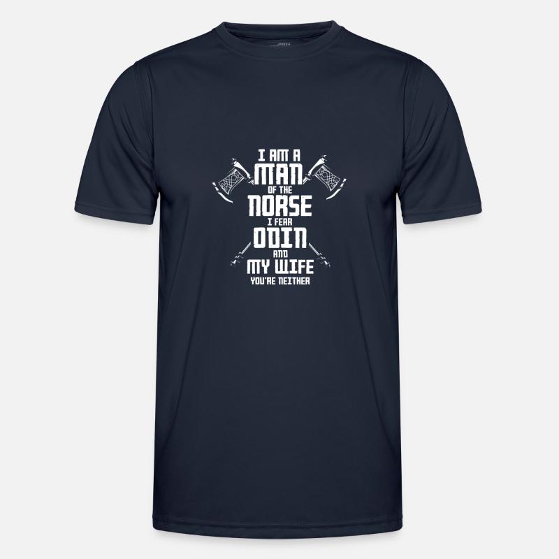 Wikinger Viking Spruch, Wikingeraxt, Valhalla - Männer Funktions-T-Shirt - Navy
