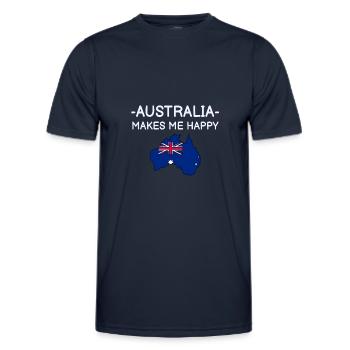 Australia - Men's Functional T-Shirt - navy - Front - AI Model Male 178 dark (178cm)