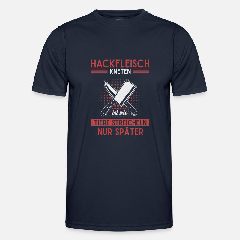Fleischer und Metzger Geschenk, Hackfleisch Männer Funktions-T-Shirt