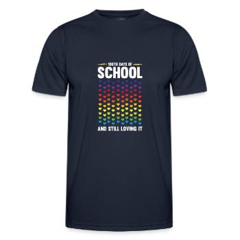 100 Days School Teacher School Day Student Gift - Men's Functional T-Shirt - navy - Front - AI Model Male 178 dark (178cm)