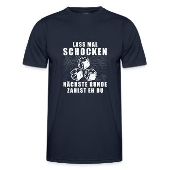 Schocken, Würfelspiel, Trinkspiel Lustige Sprüche - Männer Funktions-T-Shirt - Navy - Vorne - AI Model Male 178 dark (178cm)