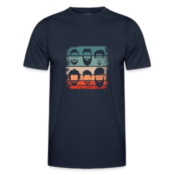 Beard Facts, Bearded Men, Beard, - Men's Functional T-Shirt - navy - Front - AI Model Male 178 dark (178cm)