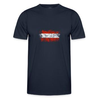 Österreich Fahne Nationalfarben Flagge - Männer Funktions-T-Shirt - Navy - Vorne - AI Model Male 178 dark (178cm)