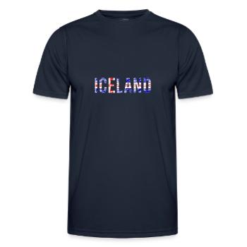 Iceland Flag Font - Men's Functional T-Shirt - navy - Front - AI Model Male 178 dark (178cm)