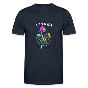 Mushroom Trip Magic Mushrooms - Men's Functional T-Shirt - navy - Front - AI Model Male 178 dark (178cm)