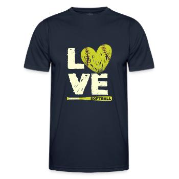 I Love Softball, Softball - Men's Functional T-Shirt - navy - Front - AI Model Male 178 dark (178cm)