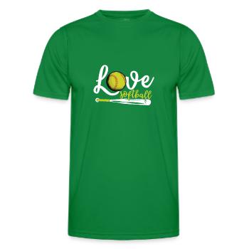 I Love Softball, Softball - Men's Functional T-Shirt - kelly green - Front - AI Model Male 178 dark (178cm)