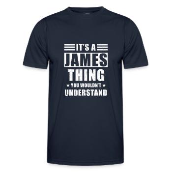 Cadeau de James - T-shirt sport Homme - bleu marine - Devant - AI Model Male 178 dark (178cm)