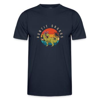 Aunt Saurus, Dinosaur, Aunt, Funny Aunt - Men's Functional T-Shirt - navy - Front - AI Model Male 178 dark (178cm)
