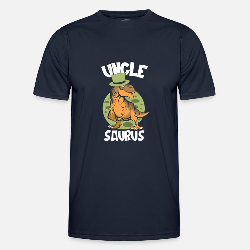 Uncle Saurus, Uncle Gift, Dinosaur - Men's Functional T-Shirt - navy