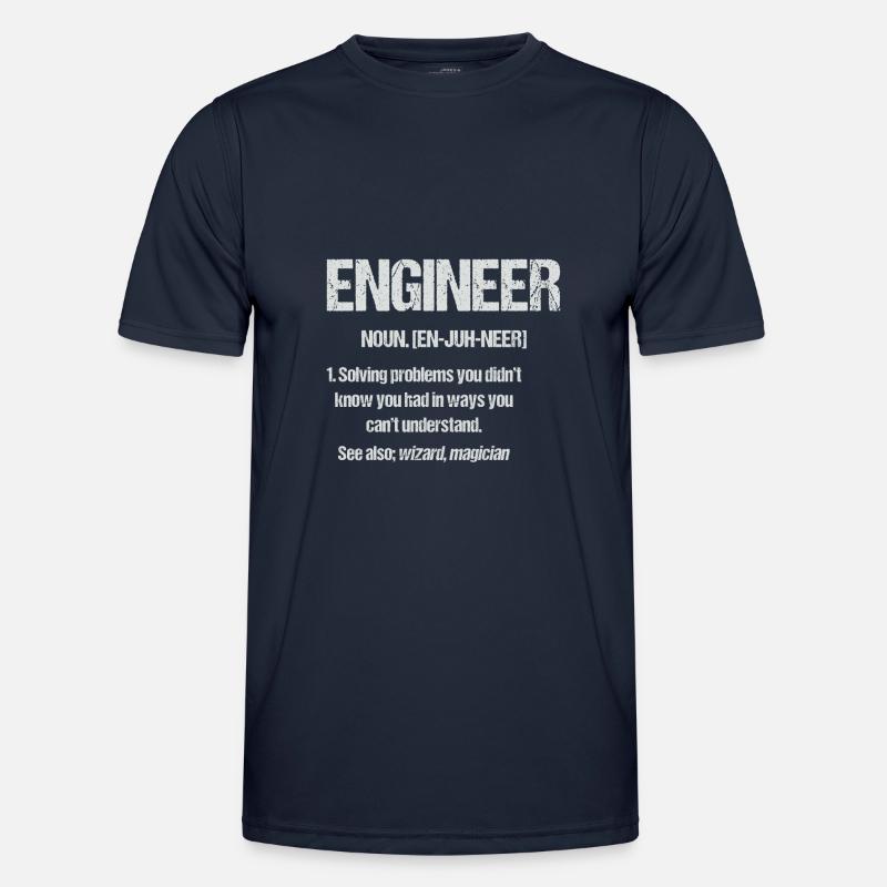 Engineer Lustig Engineering Degree - Men's Functional T-Shirt - navy