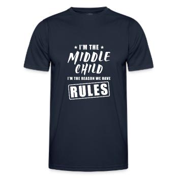 Enfant moyen - T-shirt sport Homme - bleu marine - Devant - AI Model Male 178 dark (178cm)